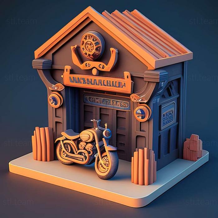 3D model Motorbike Garage Mechanic Simulator game (STL)